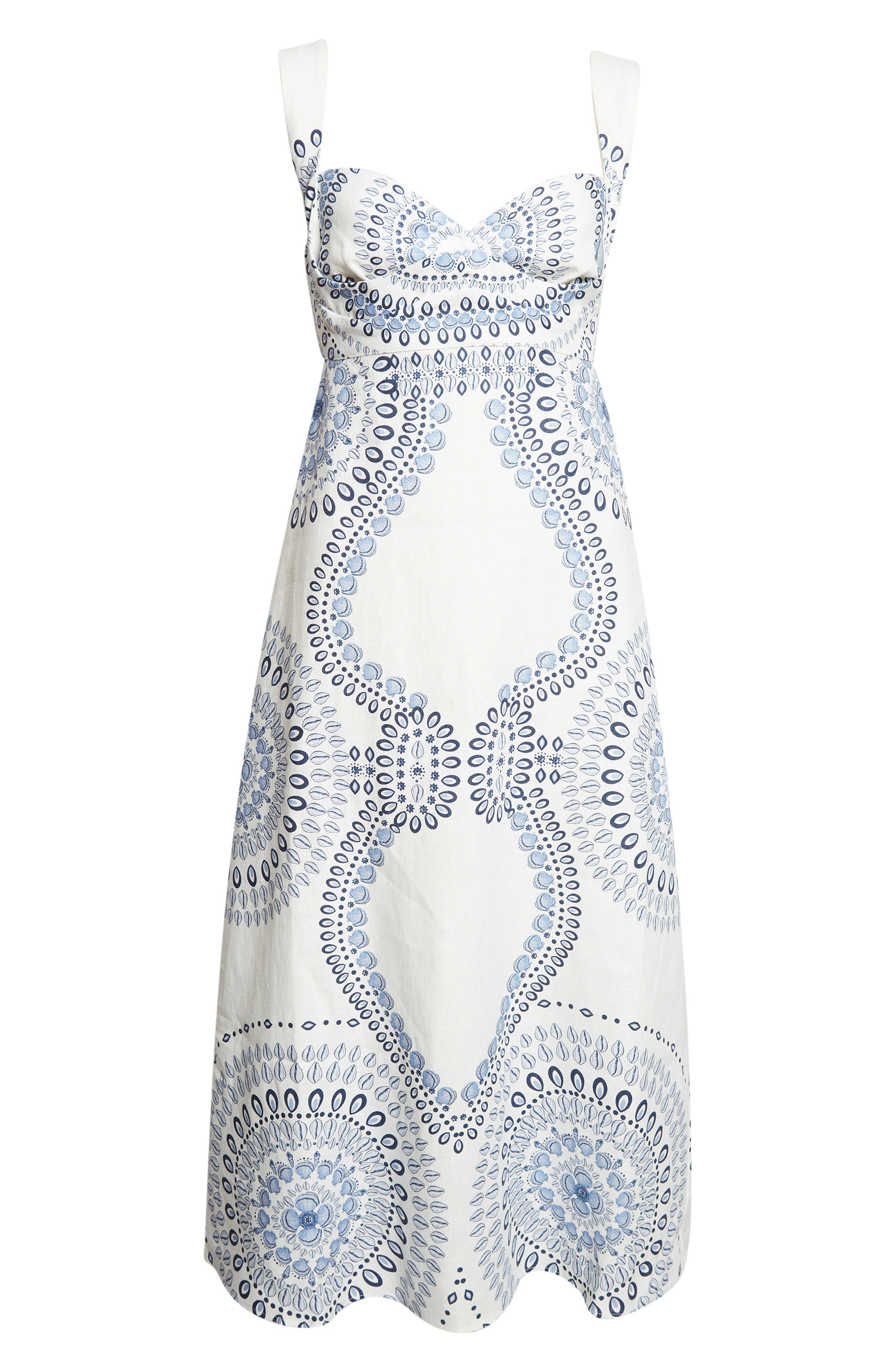 Addison Shell Print Linen Midi Dress