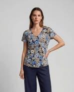 Lords of Harlech Tropical Mix Womens V-neck Printed Top