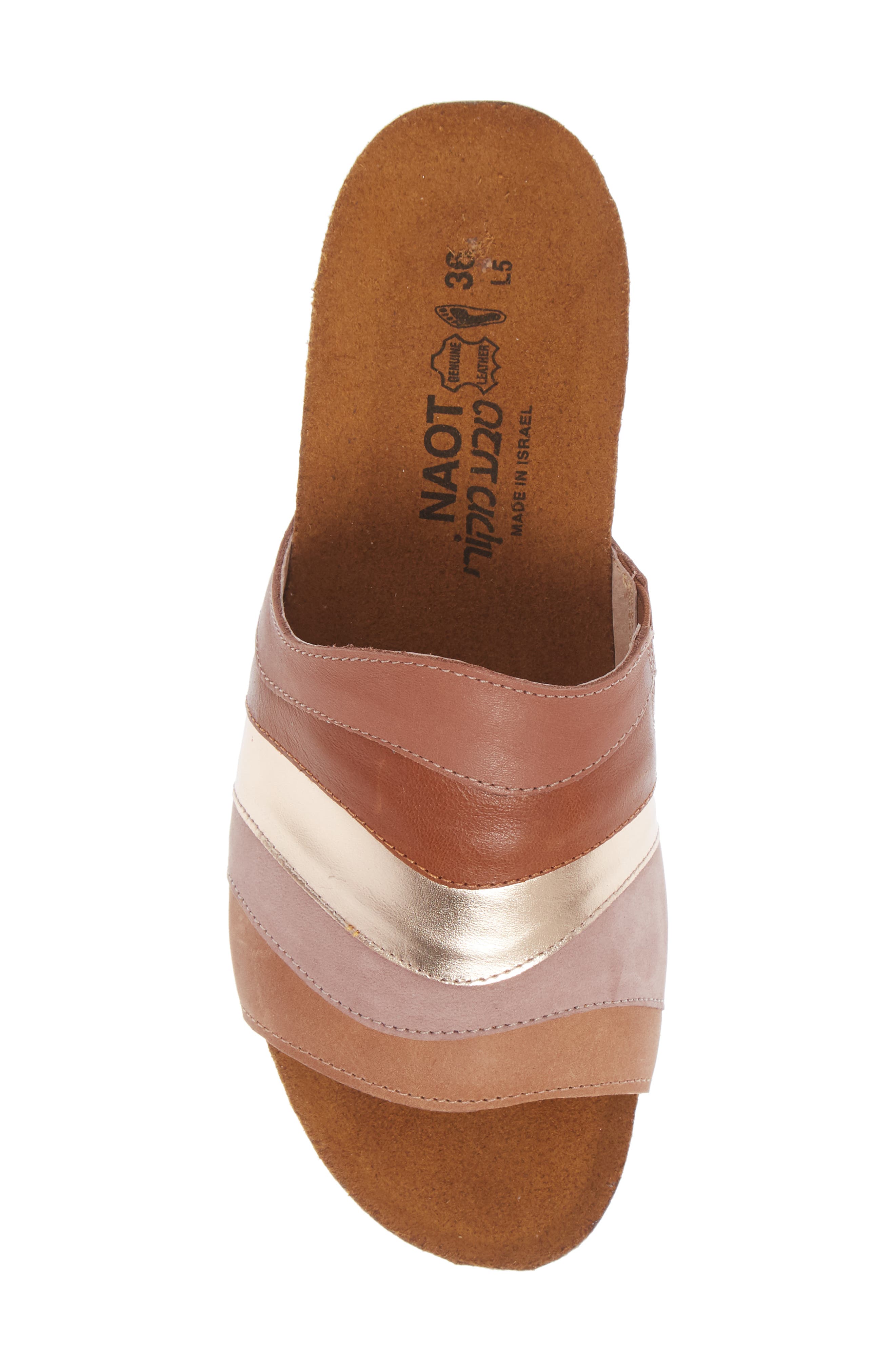 Portia Slide Sandal, Alternate, color, MOCHA ROSE/ ROSE GOLD LEATHER