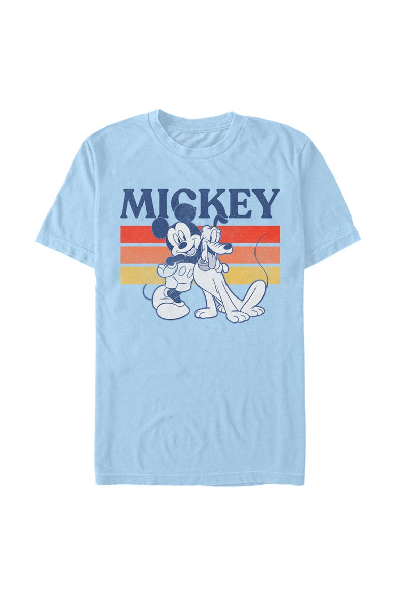Men's Mickey & Friends Retro Pluto and Mickey Mouse Graphic Tee, Main, color, Light Blue