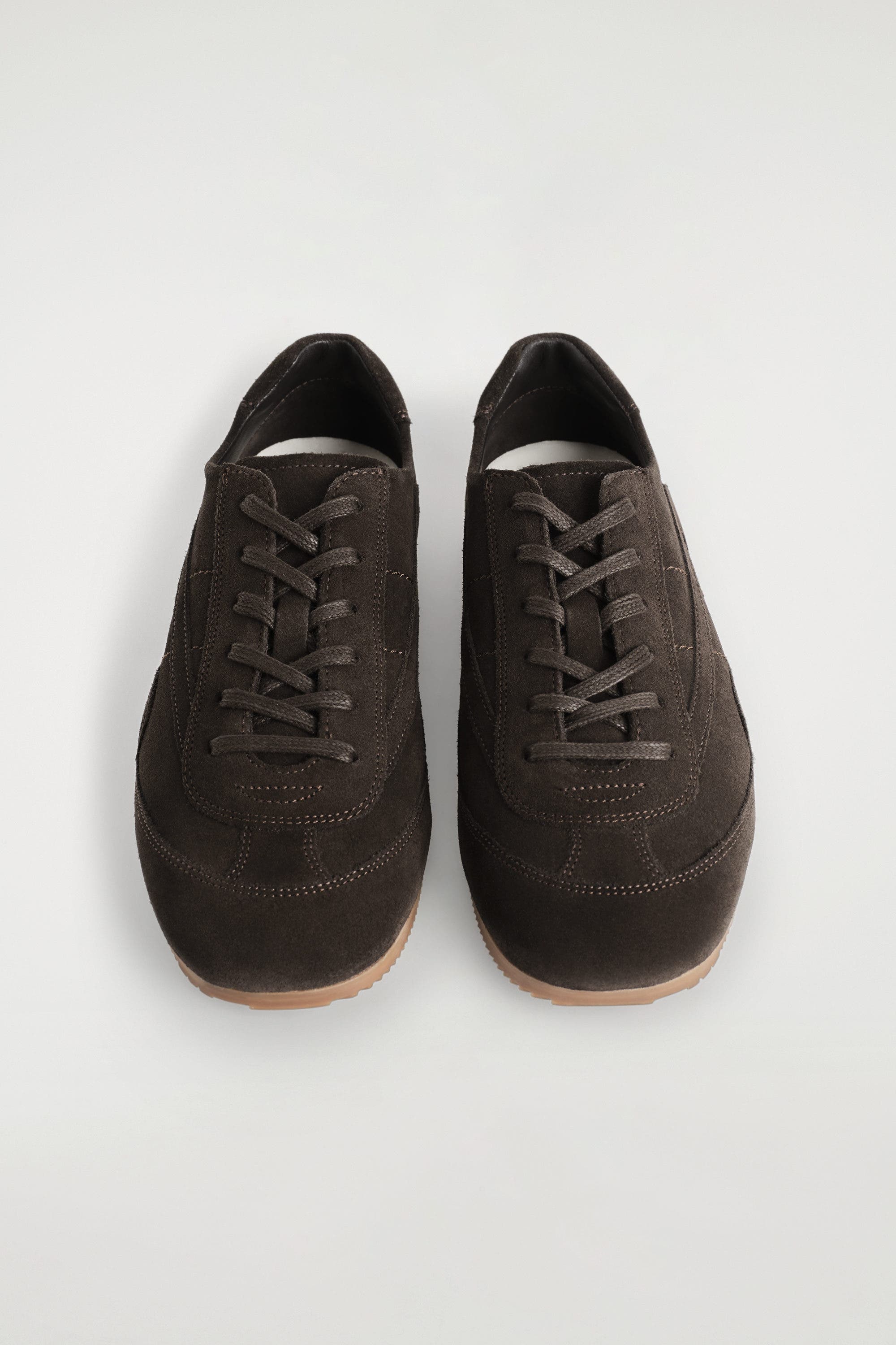 COS Minimal Leather Sneakers, Alternate, color, Dark Brown