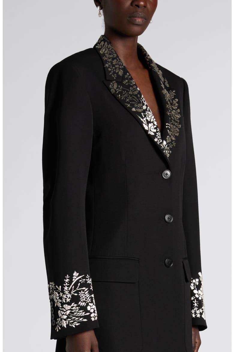 Beaded Wool Coat, Alternate, color, BLACK