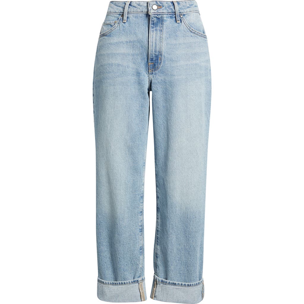 Treasure & Bond Cuffed High Waist Wide Leg Jeans In Light Wash