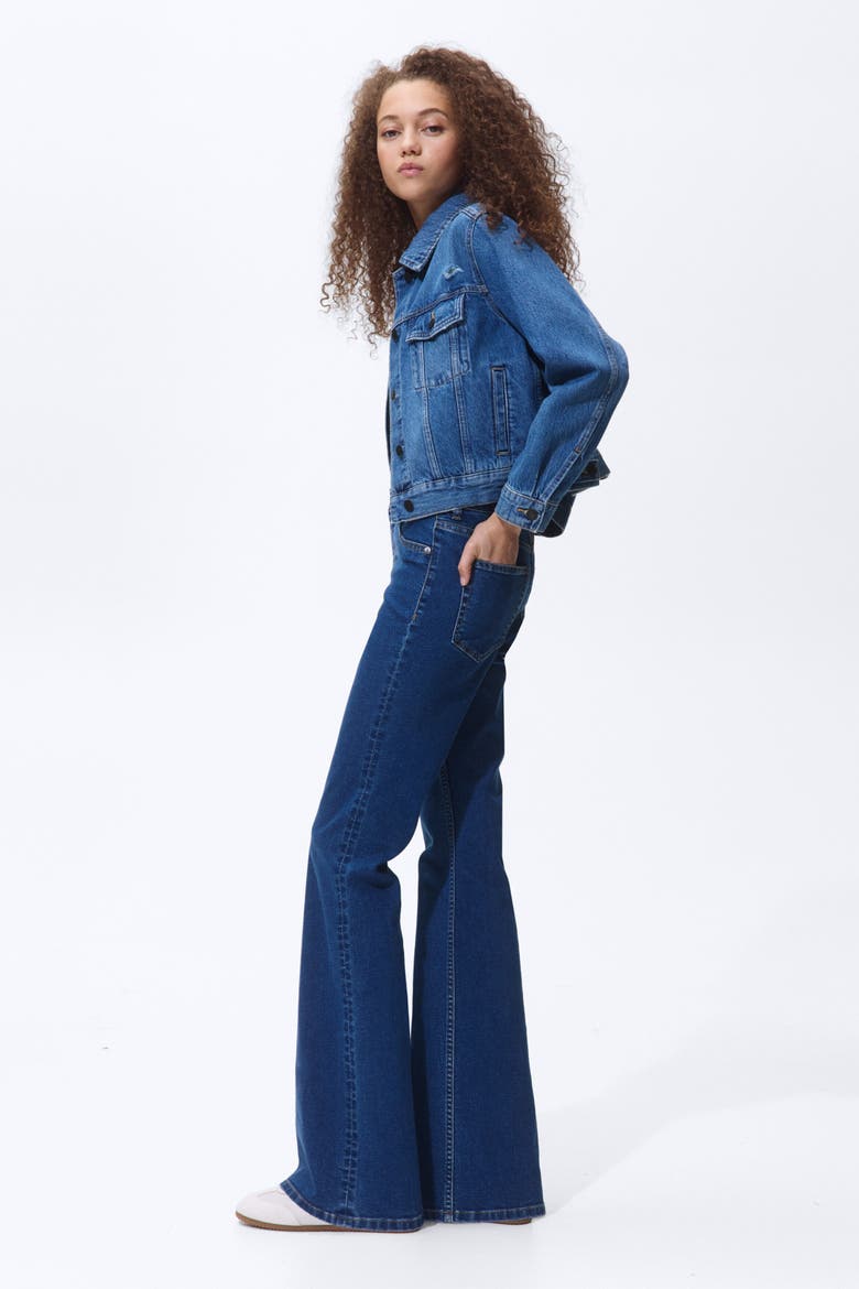 Flared High Jeans, Alternate, color, Dark denim blue