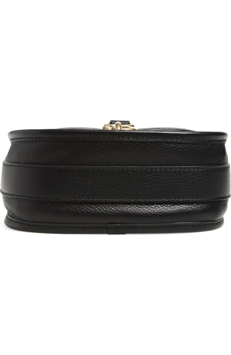 Burberry Mini B Clip Leather Crossbody Bag, Alternate, color, Black