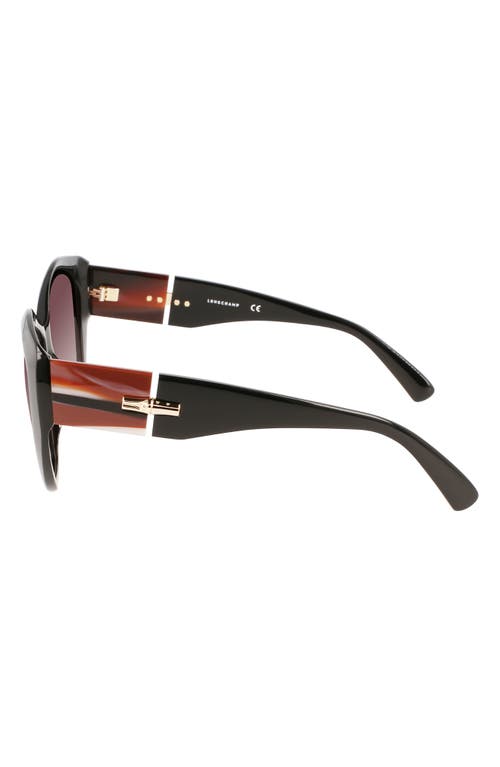 Longchamp 57mm Roseau Tea Cup Sunglasses In Black