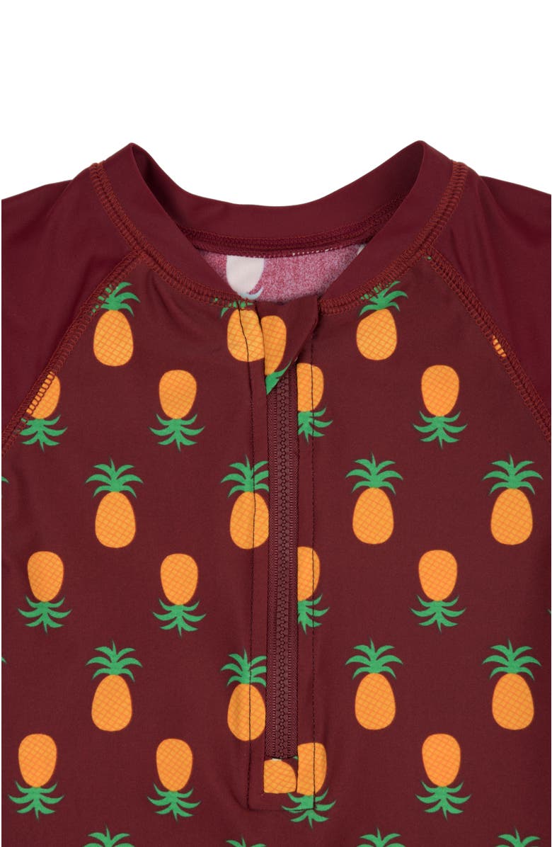 Leveret Baby One-Piece Rashguard, UPF 50+ Sun Protection Swimwear, Alternate, color, Pineapple