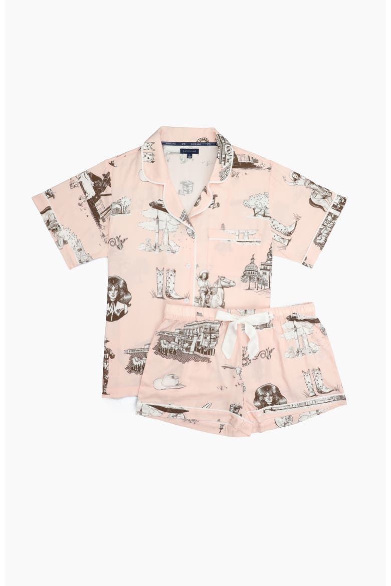 Texas Toile Shorts Set, Alternate, color, Light/Pastel Pink