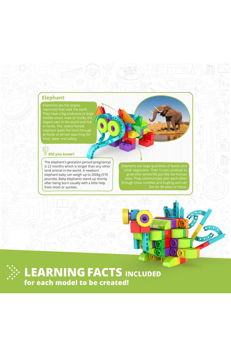 Engino Qboidz Elephant 10 Model Brick Building Set, Toy Construction, Alternate, color, Multicolored