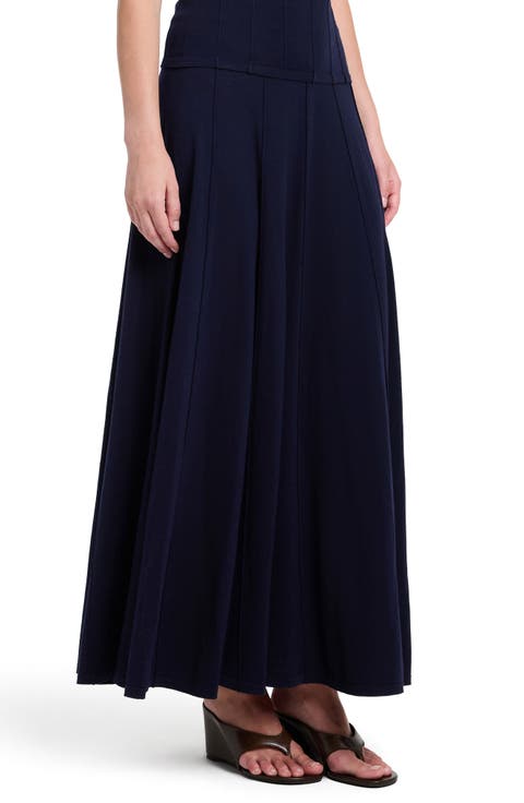 Seamed Wool Maxi Skirt