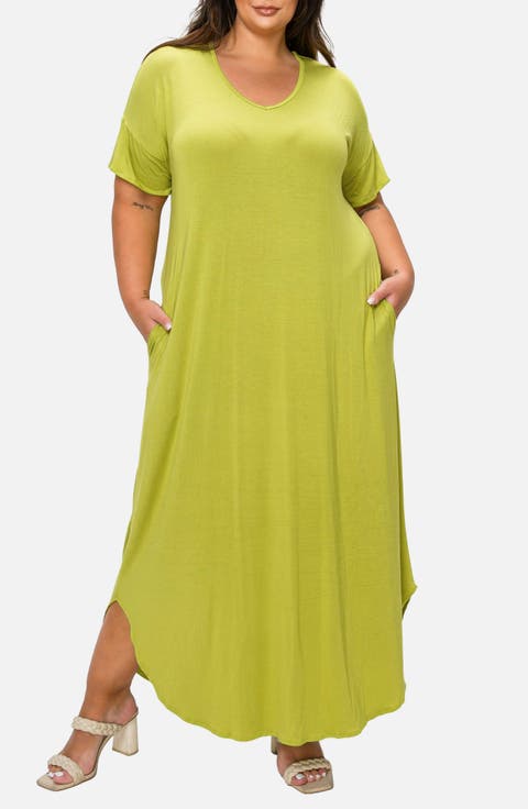 Short Sleeve Jersey Maxi Dress