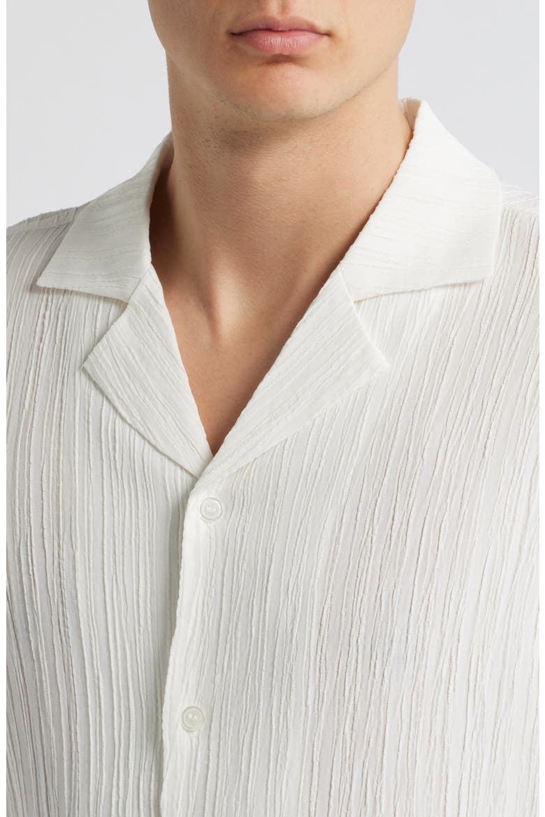 Textured Camp Shirt, Alternate, color, WHITE