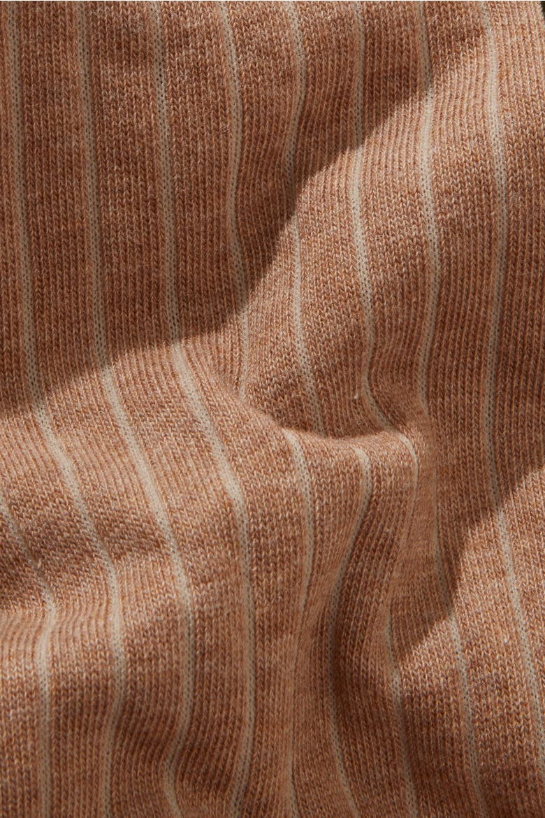 Ribbed Cotton Socks, Alternate, color, Light Brown