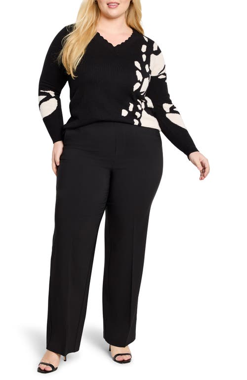 Nic + Zoe Nic+zoe Lenox Stretch Wide Leg Suit Pants In Black Onyx