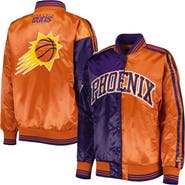 STARTER Women's Starter Purple/Orange Phoenix Suns Split Colorblock Satin Full-Snap Varsity Jacket