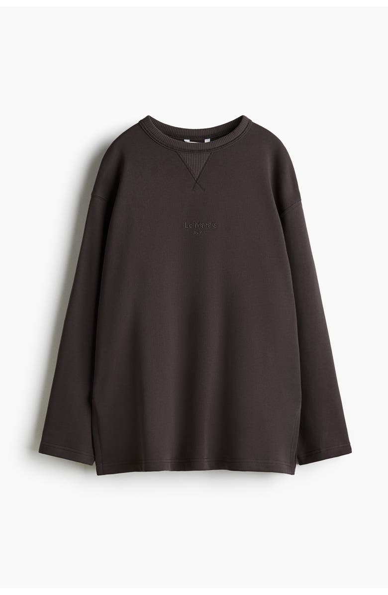 H&M Text-motif Sweatshirt, Main, color, Dark Gray/Le Marais