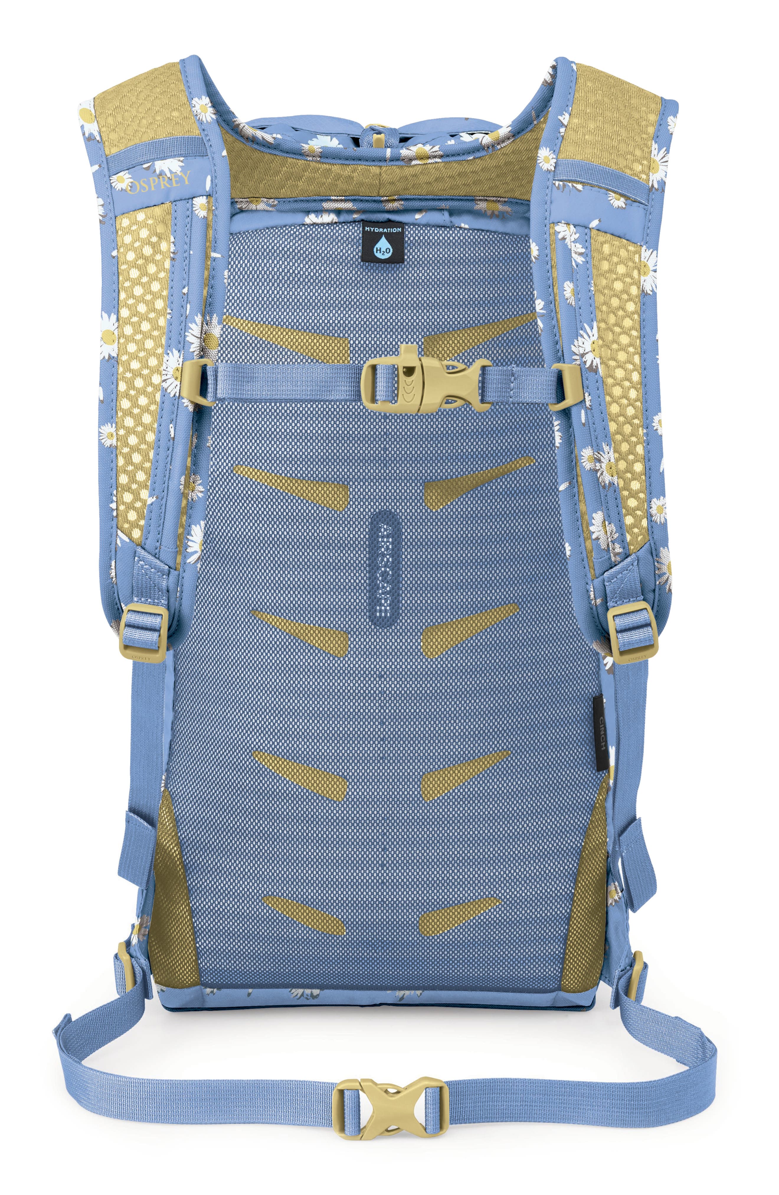 Osprey Daylite Cinch Backpack, Alternate, color, Daisy Print Sevres Blue