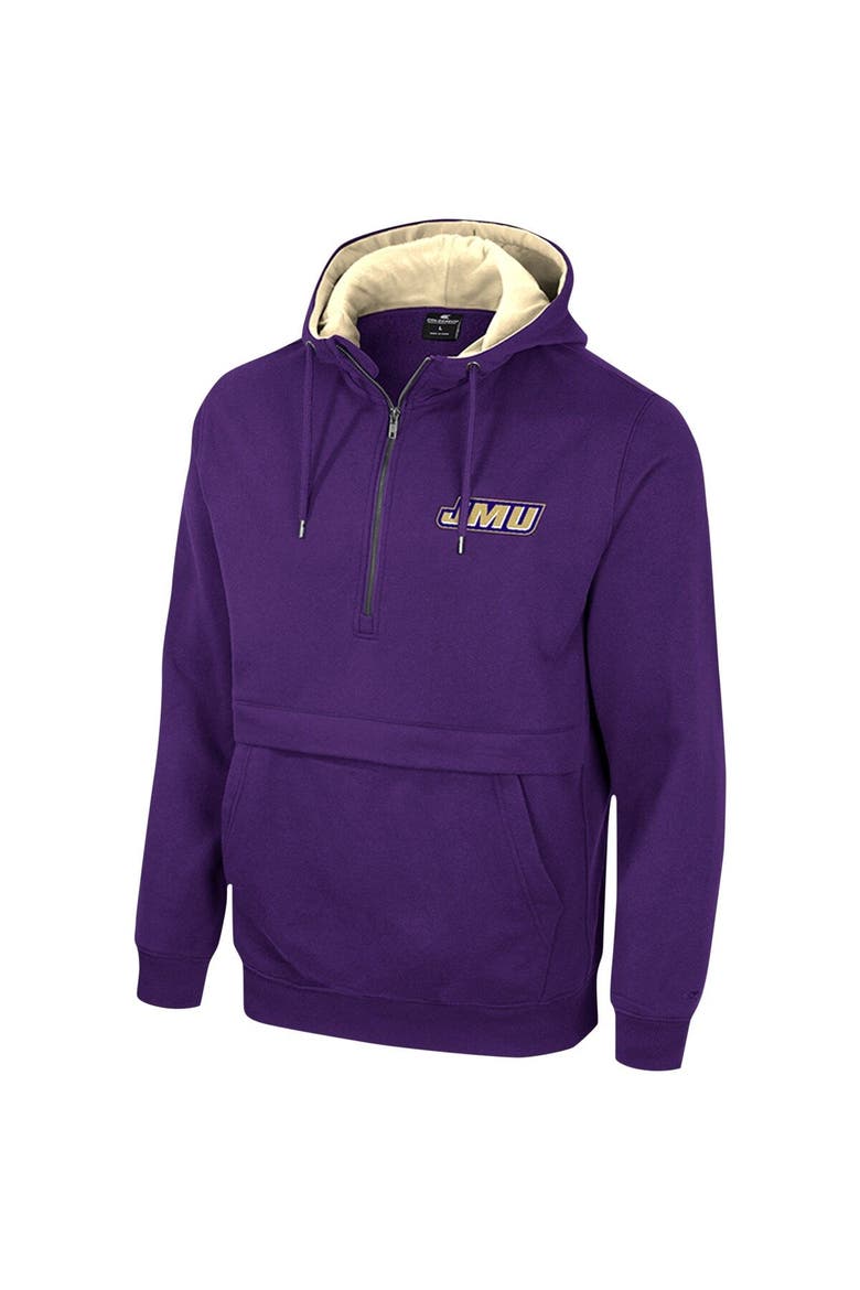 Men's Colosseum Purple James Madison Dukes Team Half-Zip Pullover Hoodie, Alternate, color, Purple