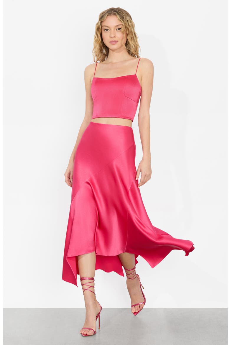 Rosa Asymmetric Midi Skirt, Alternate, color, RASPBERRY