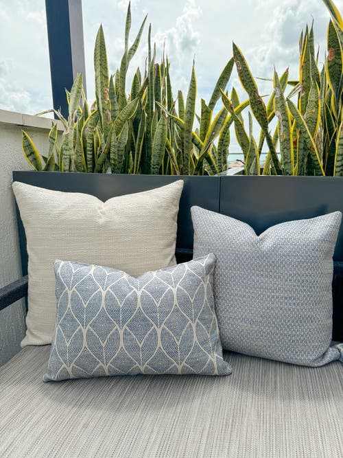 Anaya Pure Air Coastal Breeze Outdoor Pillow In Blue