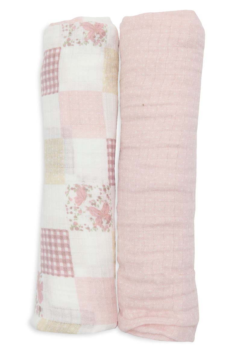 Kids' 2-Pack Muslin Blankets Set, Main, color, PATCHWORK BUTTERFLY