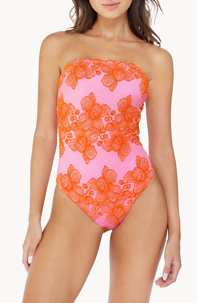 PQ SWIM Strapless One-Piece Swimsuit, Main, color, 