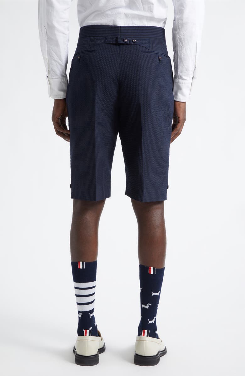 Thom Browne Fit 1 Wool Backstrap Shorts, Alternate, color, Navy