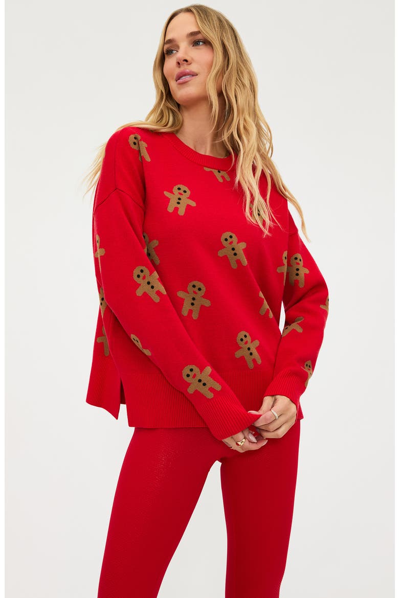 Callie Gingerbread Man Sweater, Alternate, color, GINGERBREAD