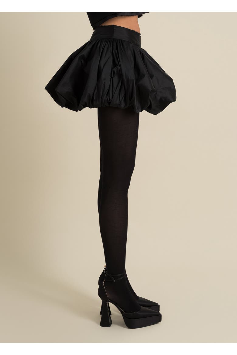 Good Flared Taffeta Mini Puff Skirt, Alternate, color, Black