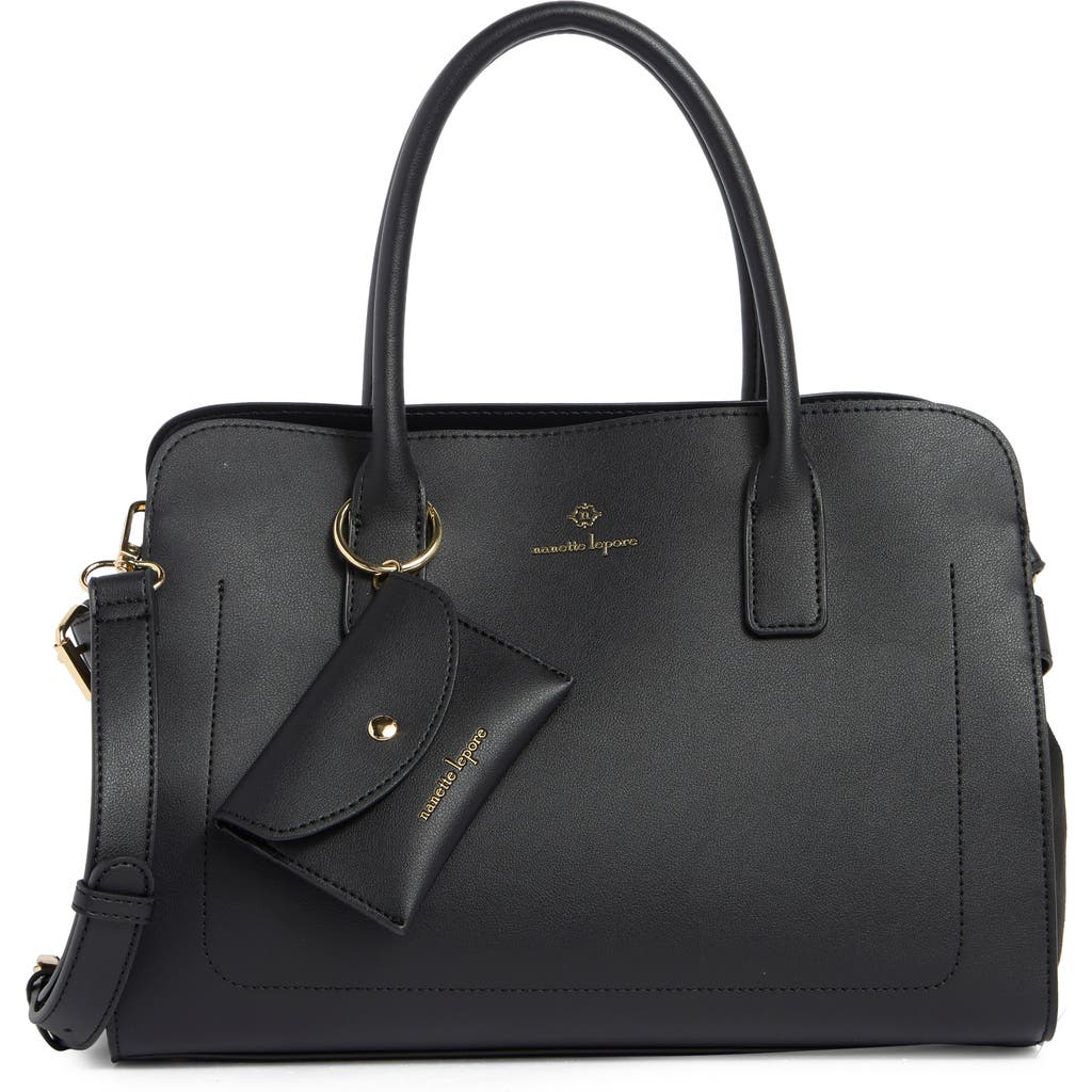 Nanette Lepore Quentin East/west Triple Section Satchel Bag In Black