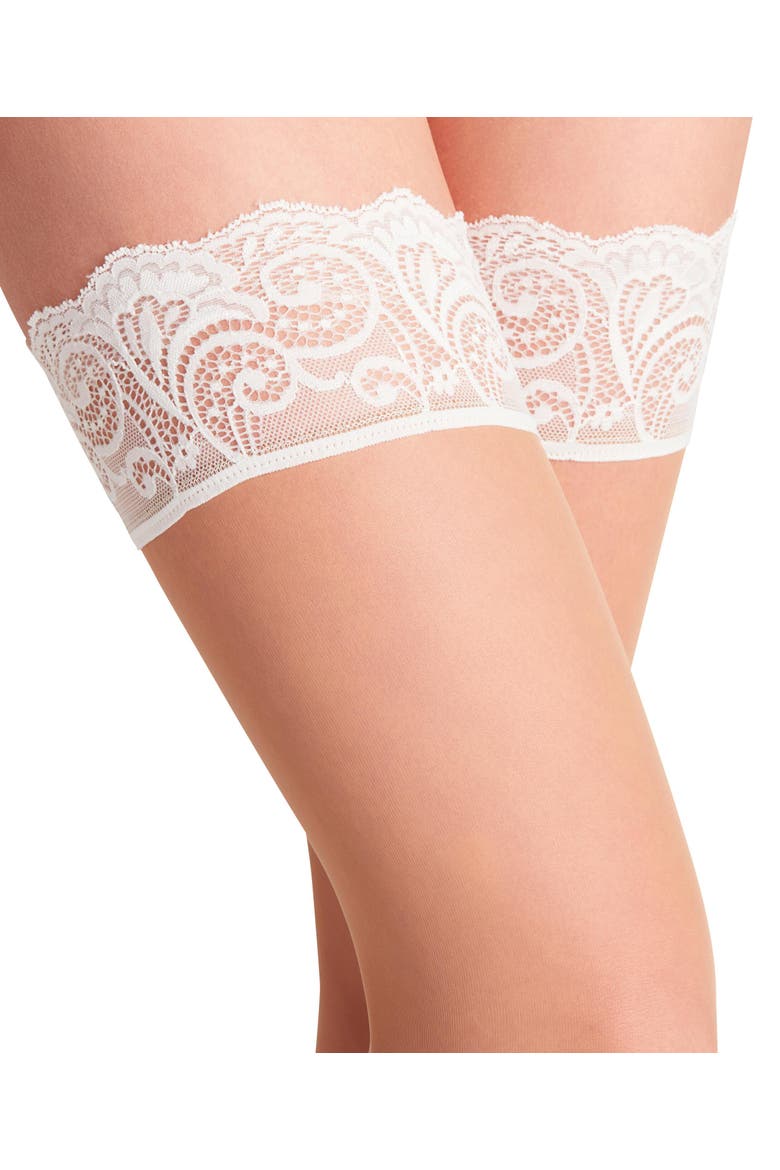 Matt Deluxe 20 Denier Sheer Thigh Highs, Alternate, color, Powder/Champagne