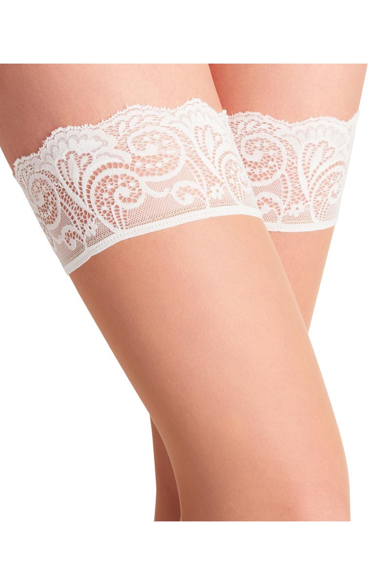 Falke Matt Deluxe 20 Denier Sheer Thigh Highs, Alternate, color, Powder/Champagne