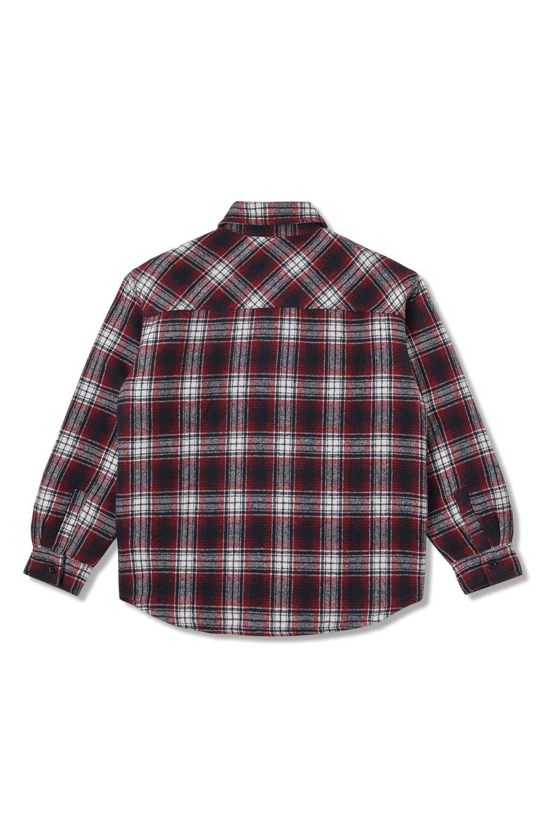 STAN RAY Quilted Plaid Cotton Flannel Button-Up Overshirt, Alternate, color, Red