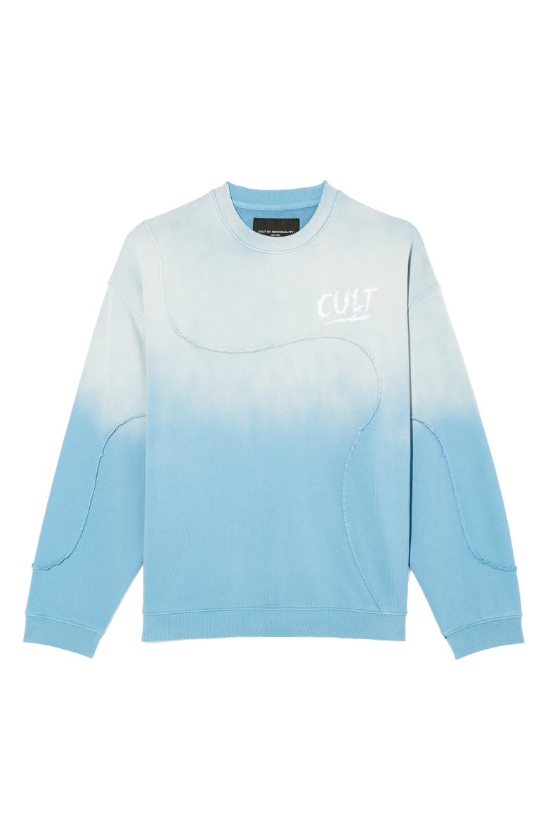 Cult of Individuality Pieced Dip Dye Sweatshirt, Alternate, color, Blue Steel
