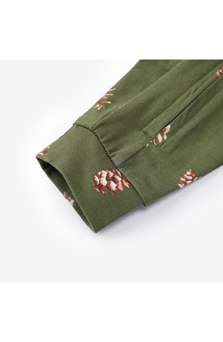 Milkbarn Cotton Stretch Zipper Pajama, Alternate, color, Pinecone