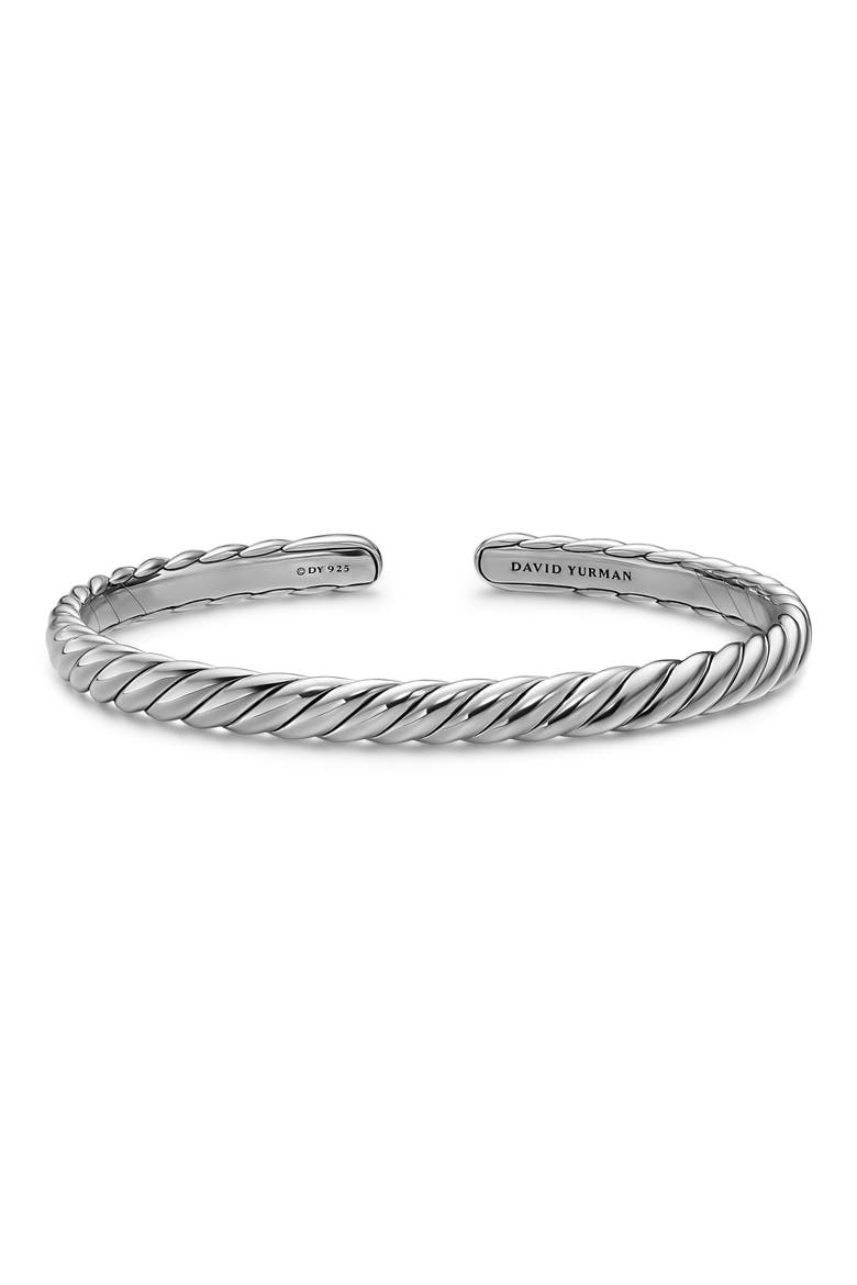 Sculpted Cable Flex Bracelet in Sterling Silver, 5mm, Alternate, color, SILVER