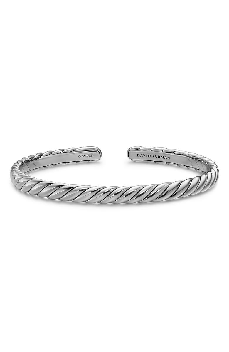 David Yurman Sculpted Cable Flex Bracelet in Sterling Silver, 5mm, Alternate, color, Silver