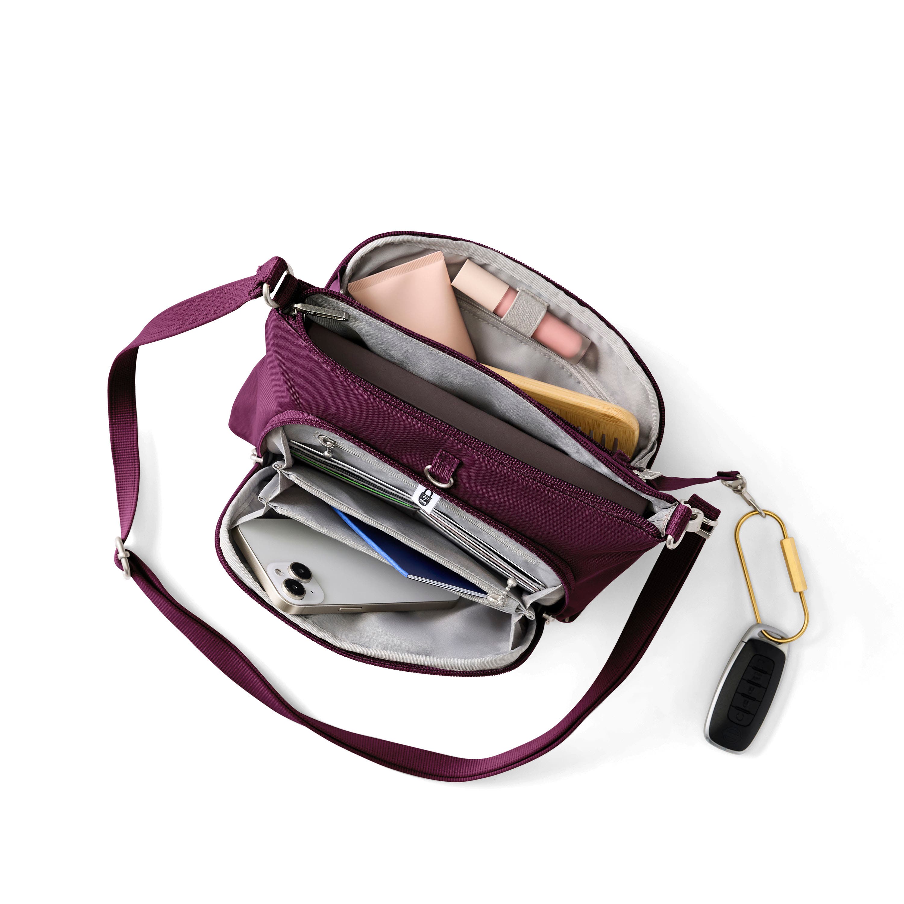 Securtex Anti-Theft Keepsake Crossbody, Alternate, color, MULBERRY