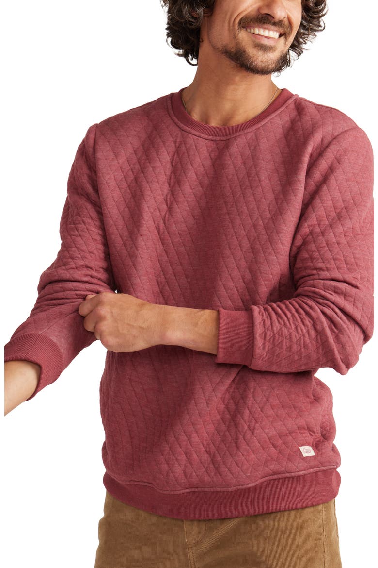 Corbet Quilted Sweatshirt, Main, color, CABERNET HEATHER