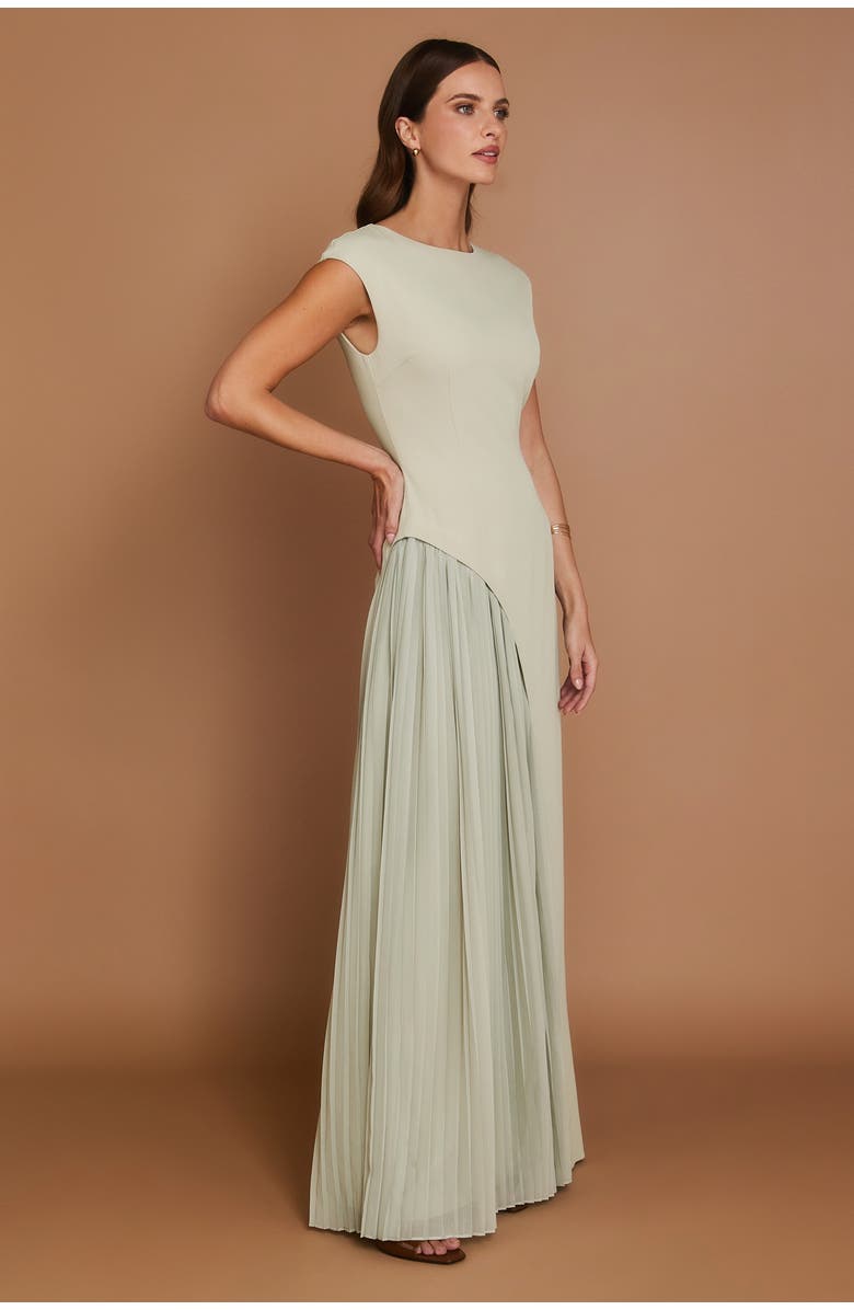 Six Stories Pleated Skirt Cap Sleeve Maxi Dress, Alternate, color, 