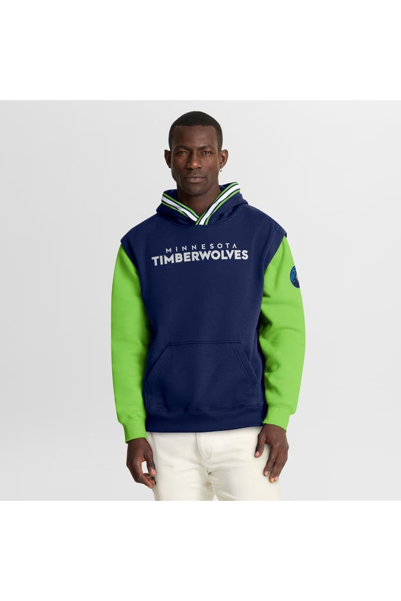 Men's Fanatics  Navy/Green Minnesota Timberwolves Half Court Shot Clock Fastbreak Hoodie, Main, color, Navy