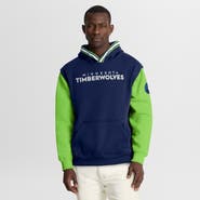FANATICS Men's Fanatics  Navy/Green Minnesota Timberwolves Half Court Shot Clock Fastbreak Hoodie