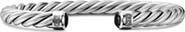 David Yurman Men's Cable Cuff Bracelet in Sterling Silver with Semiprecious Stone, 6mm