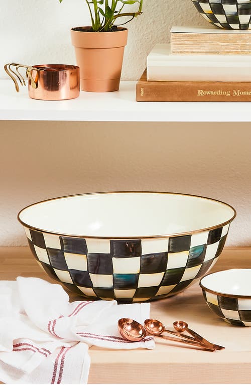 Mackenzie-childs Mackenzie Childs Courtly Check Extra Large Everyday Bowl In Black