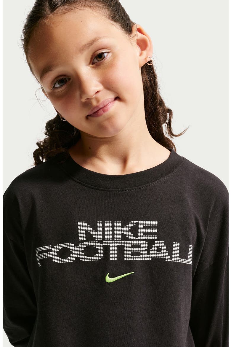 Kids' Football Cotton Graphic T-Shirt, Alternate, color, BLACK