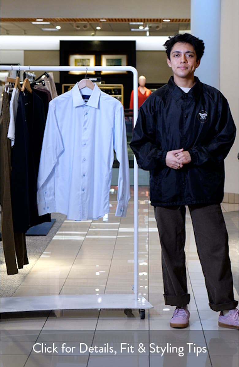 Trim Fit Solid Cotton Dobby Dress Shirt, sales video thumbnail