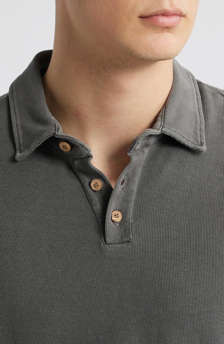 ALEX CRANE Caza Rib Organic Cotton Long Sleeve Polo, Alternate, color, Slate