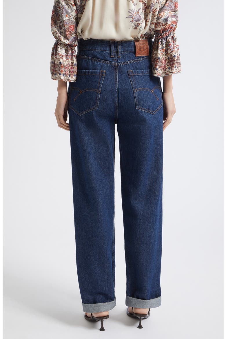 High Waist Straight Leg Jeans, Alternate, color, NAVY