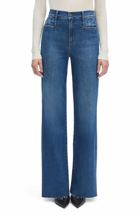 Favorite Daughter The Jordie Raw Hem High Waist Super Wide Leg Jeans