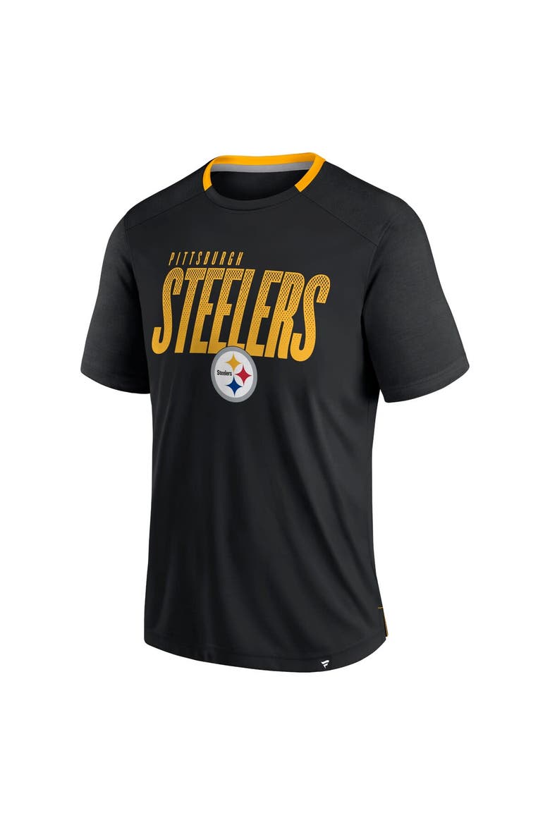 Men's Fanatics Black Pittsburgh Steelers Defender Fade Slant T-Shirt, Alternate, color, Black